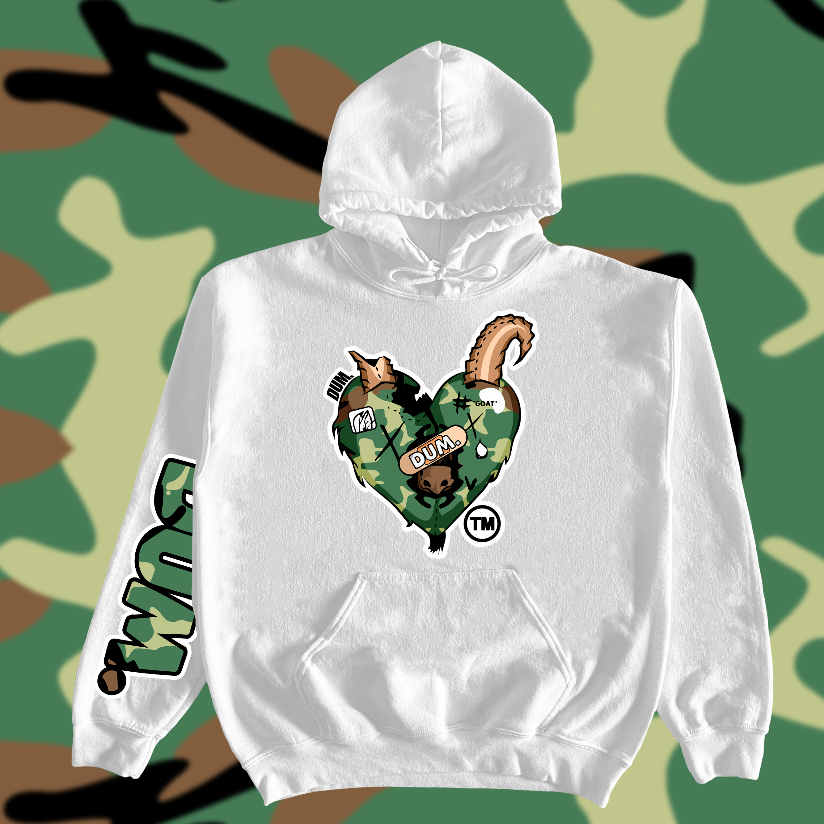 GREEN GOAT CAMO HOODIE