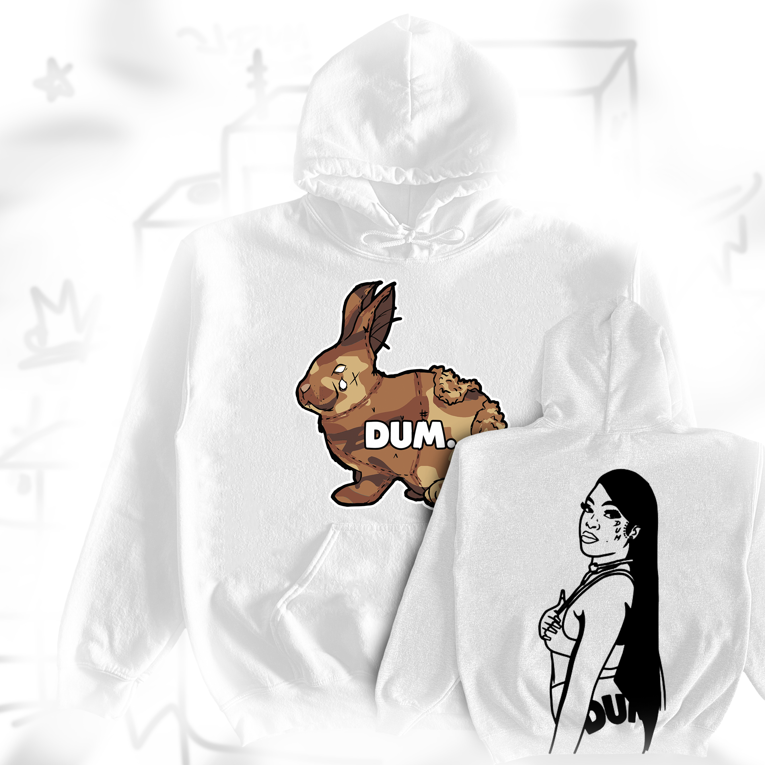 WHITE BROWN CAMO RICH HOODIE