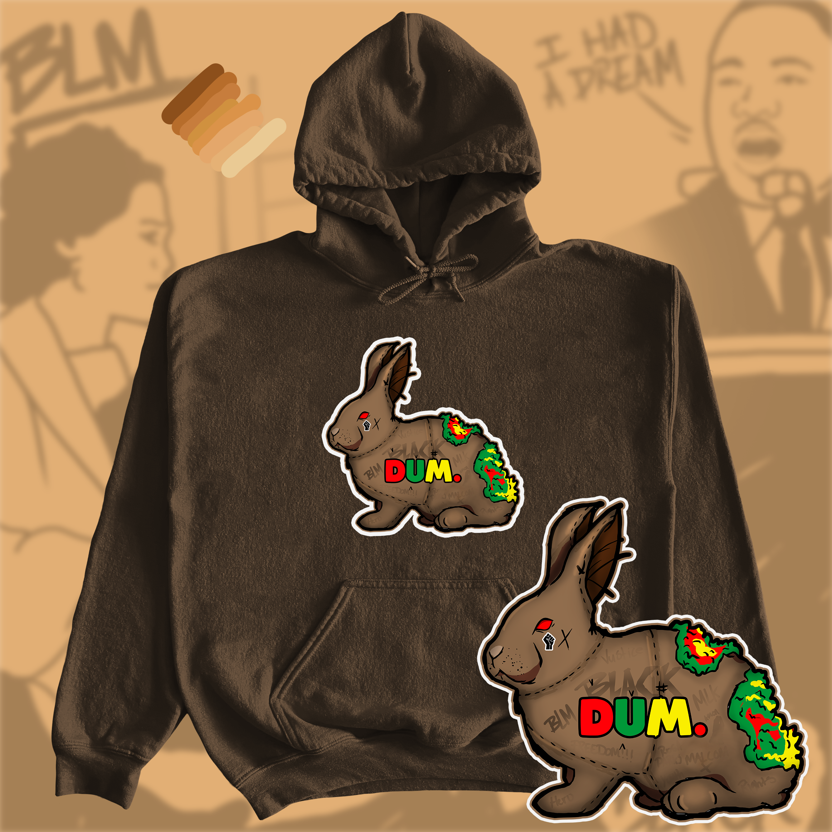 BLACK POWER DUM HOODIE