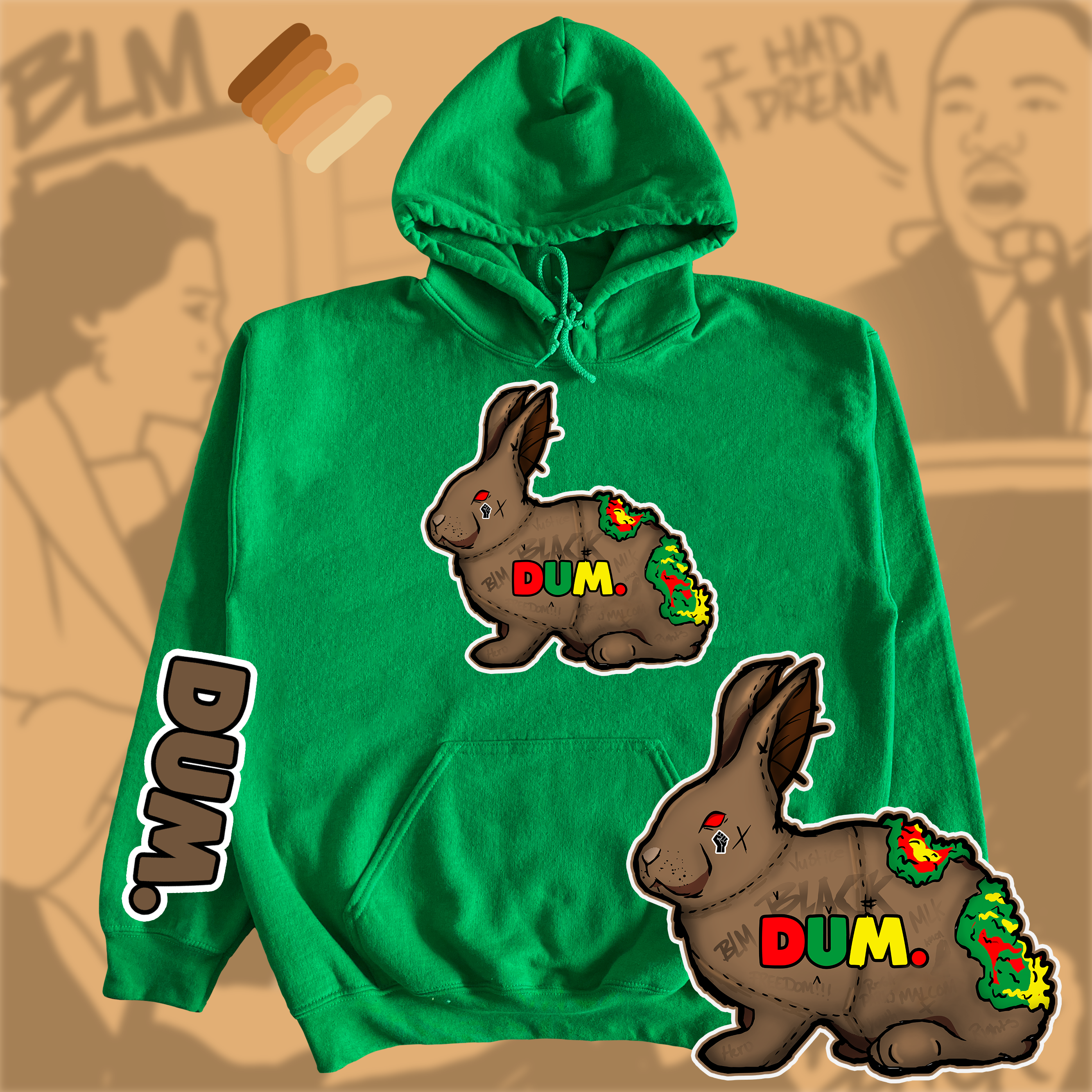 BLACK POWER DUM HOODIE