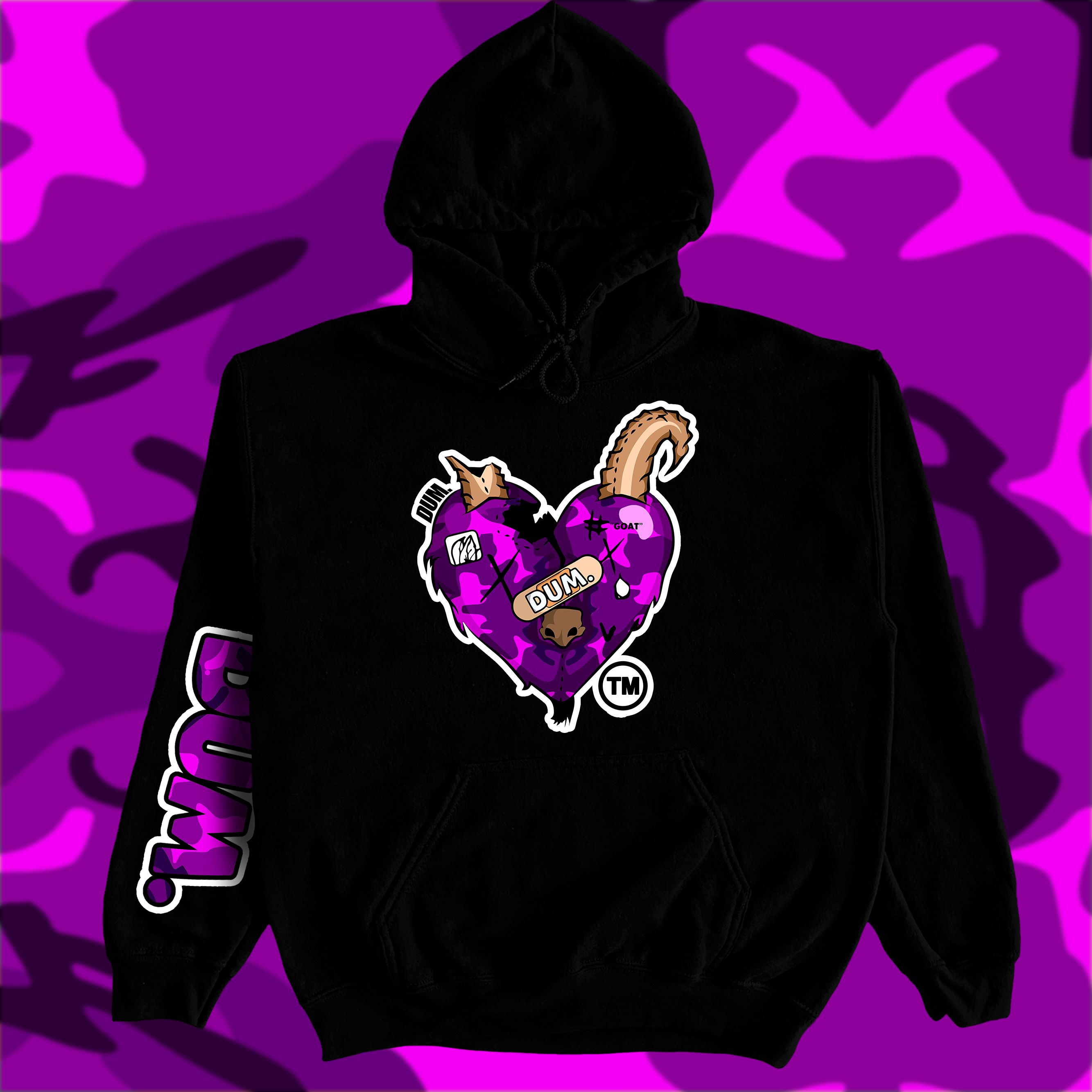 PURPLE CAMO GOAT LOVE HOODIE