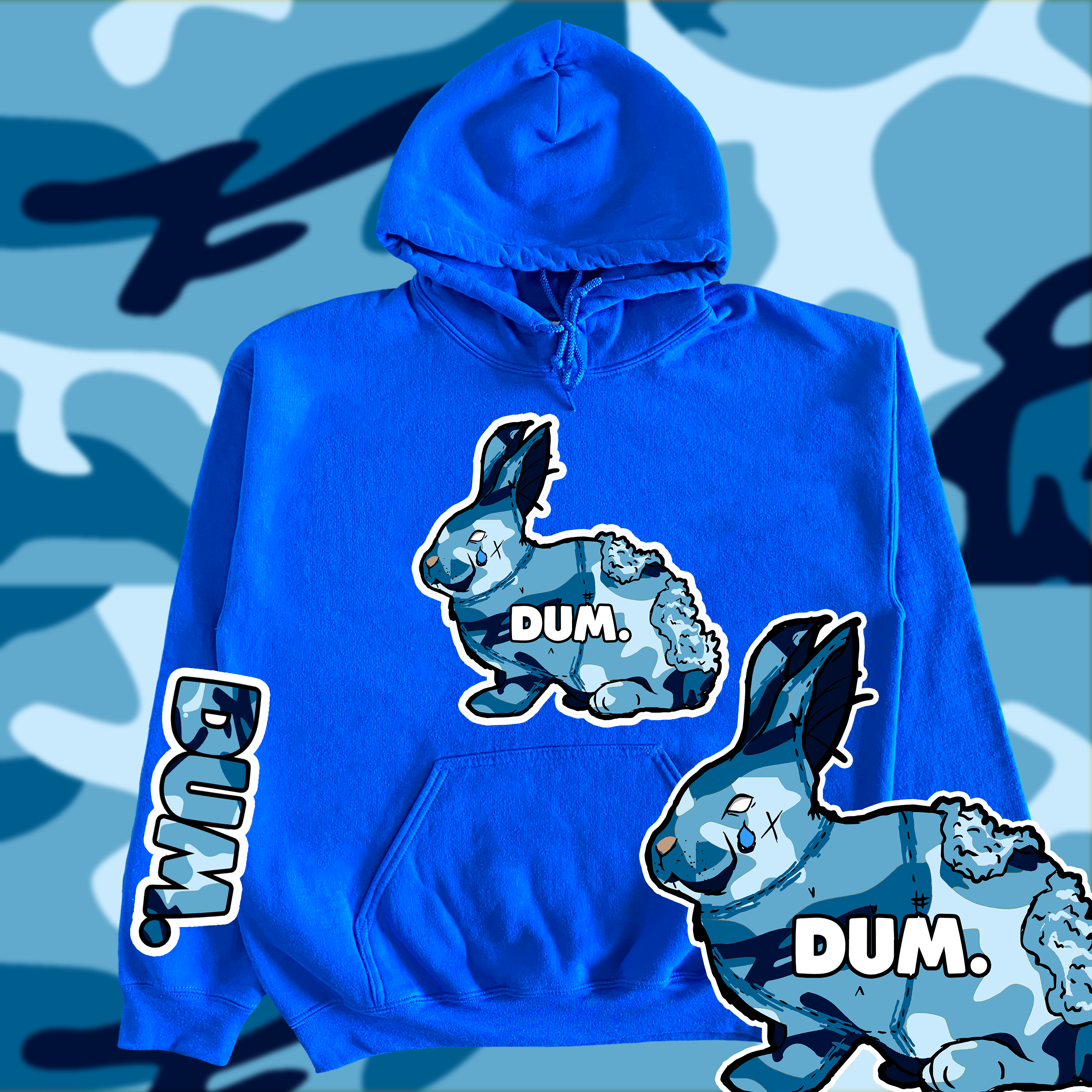 BLUE OG DUM CAMO HOODIE