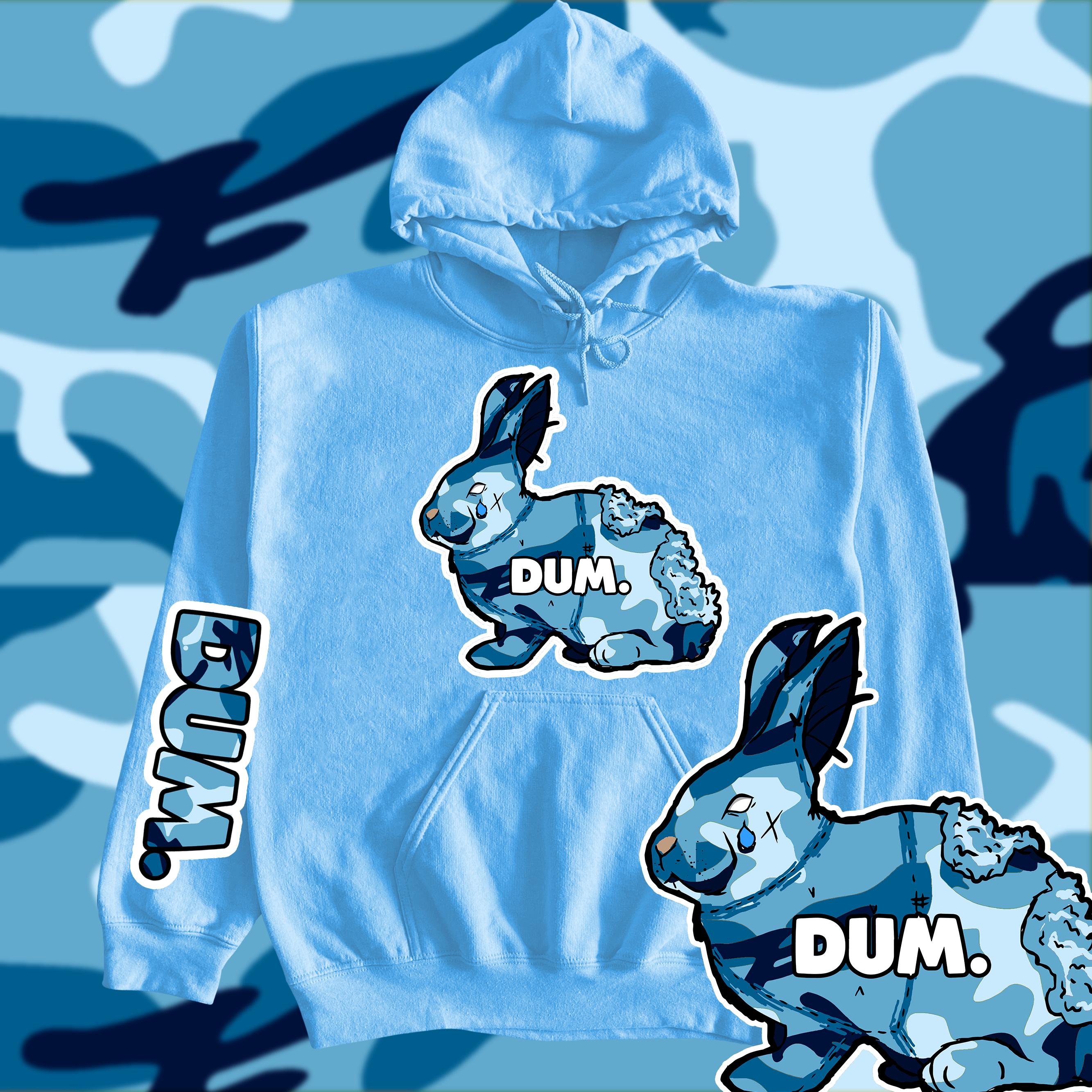 BLUE OG DUM CAMO HOODIE