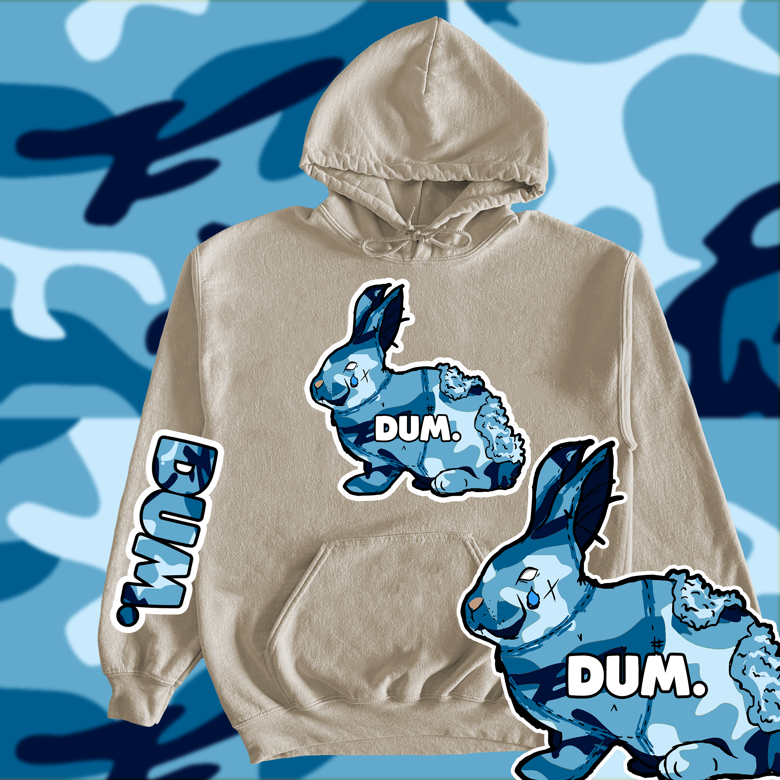 BLUE OG DUM CAMO HOODIE