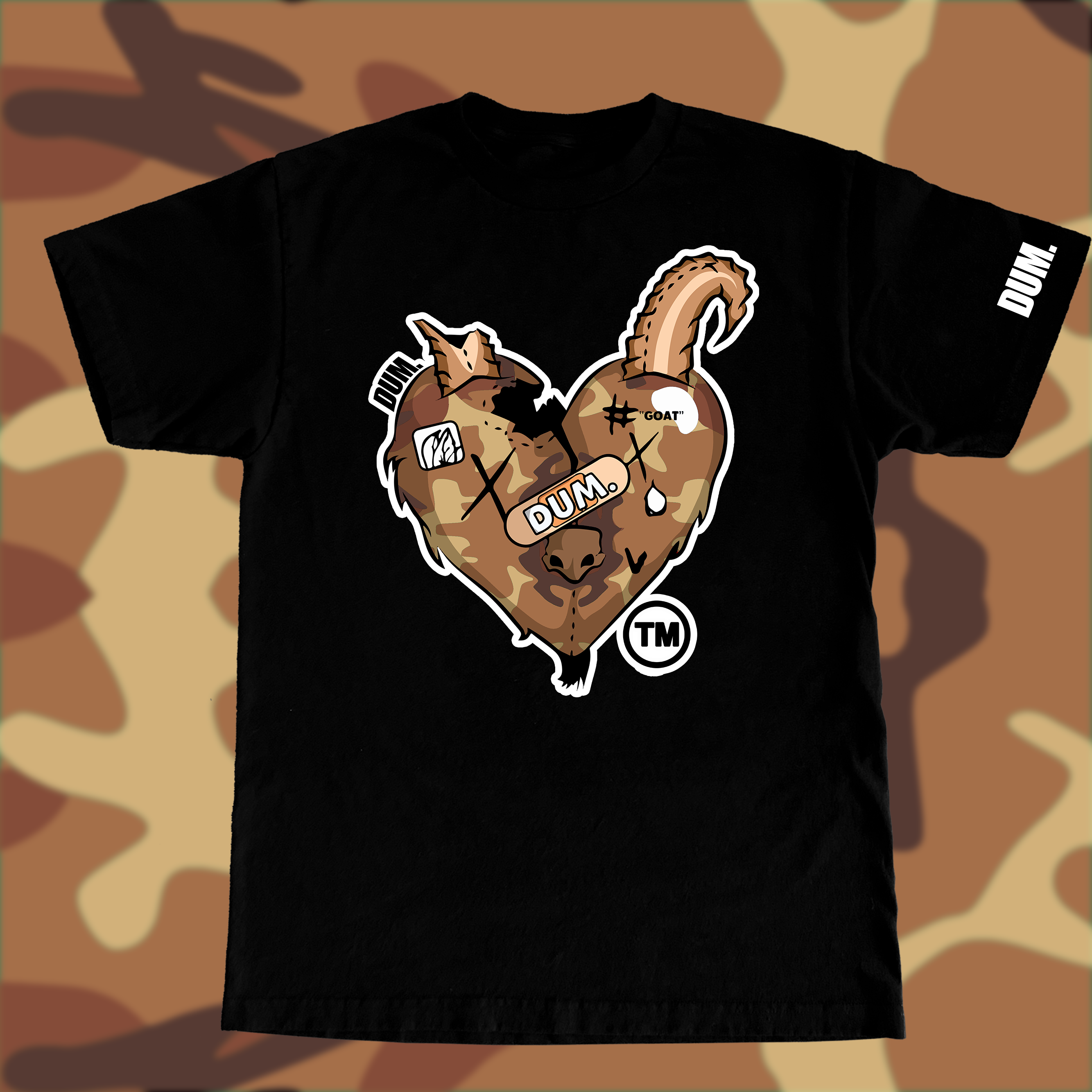 BROWN GOAT CAMO TSHIRT