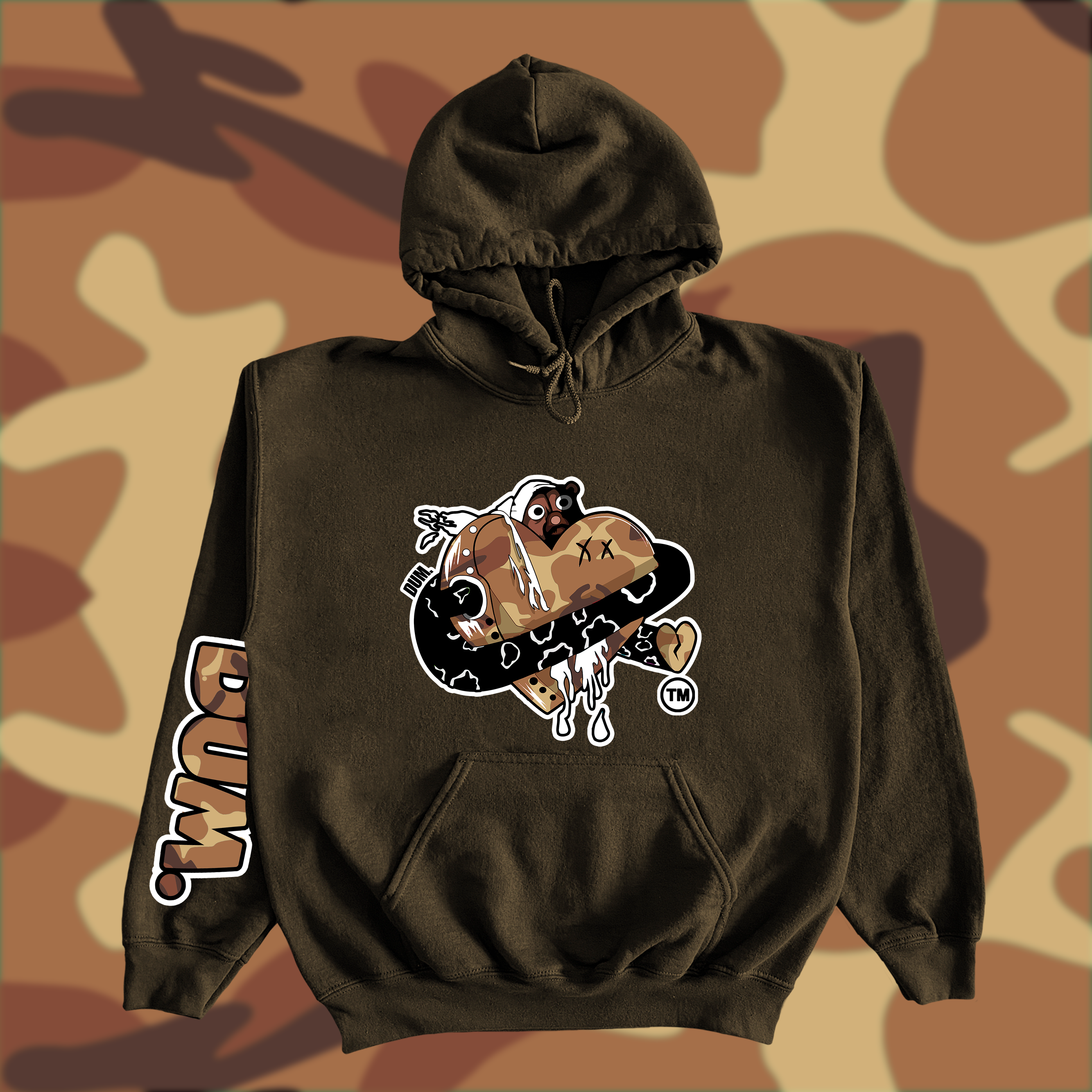 BROWN DUMLOVE CAMO HOODIE