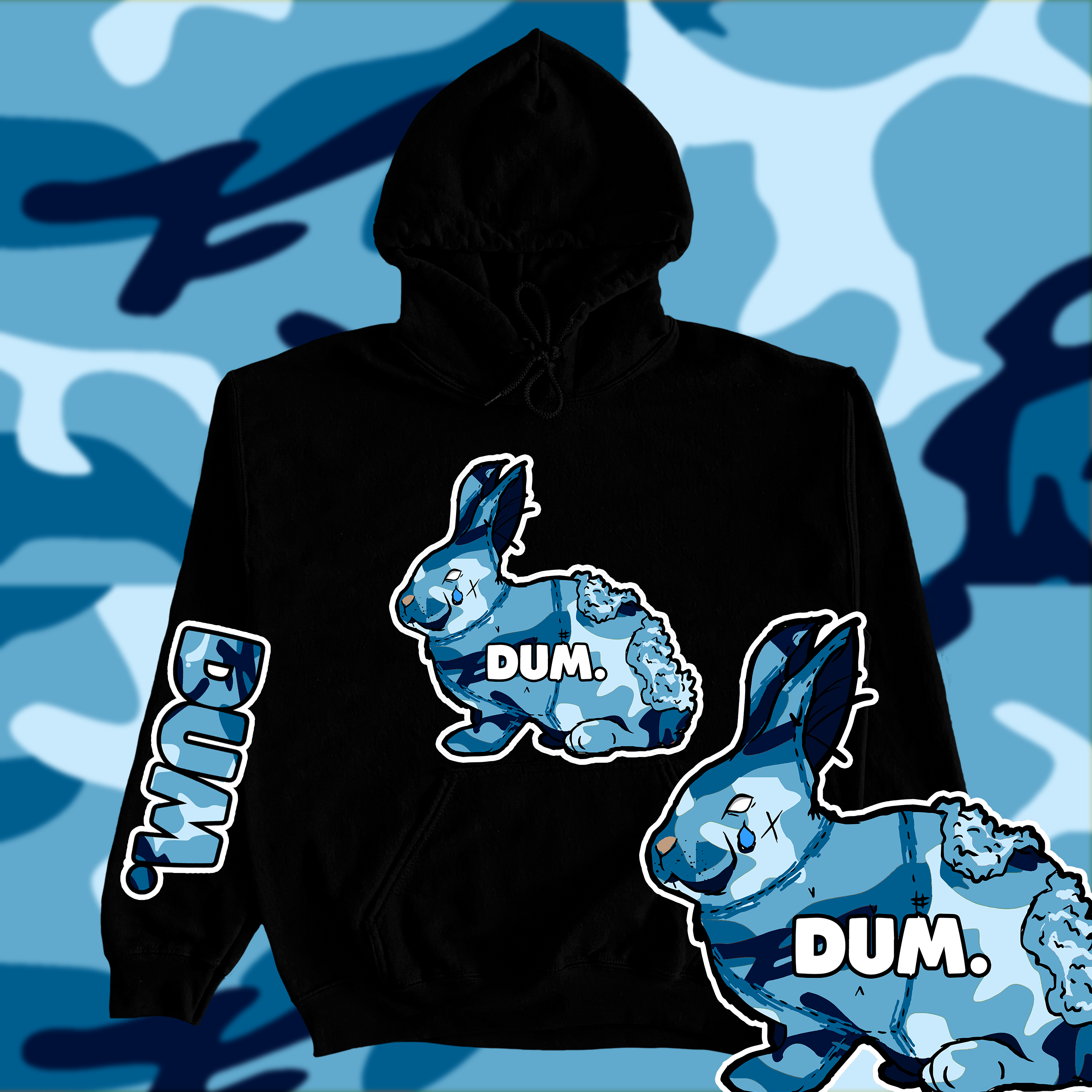 BLUE OG DUM CAMO HOODIE