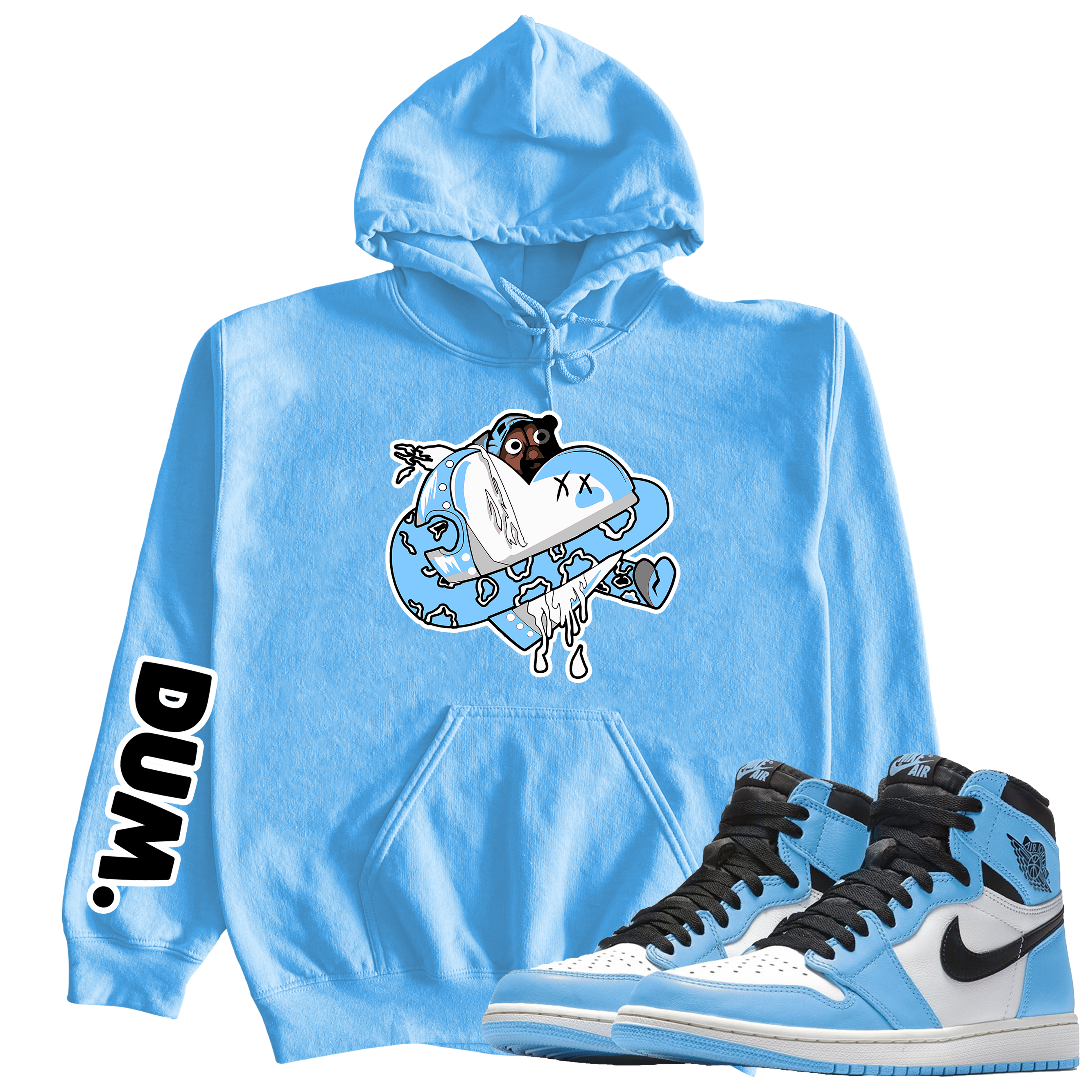 DUMLOVE X X RETRO 1S UNIVERSITY BLUE HOODIE
