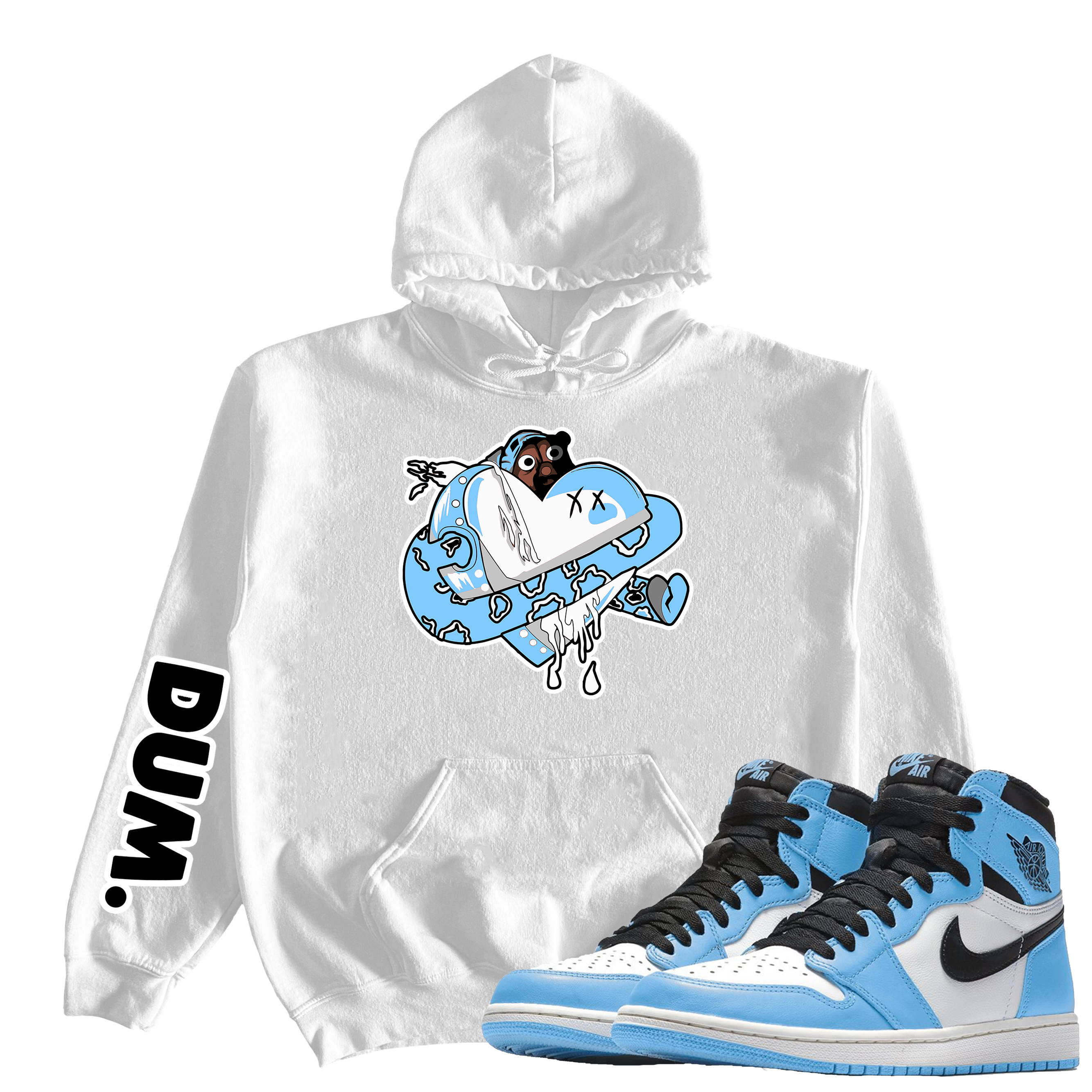 DUMLOVE X X RETRO 1S UNIVERSITY BLUE HOODIE