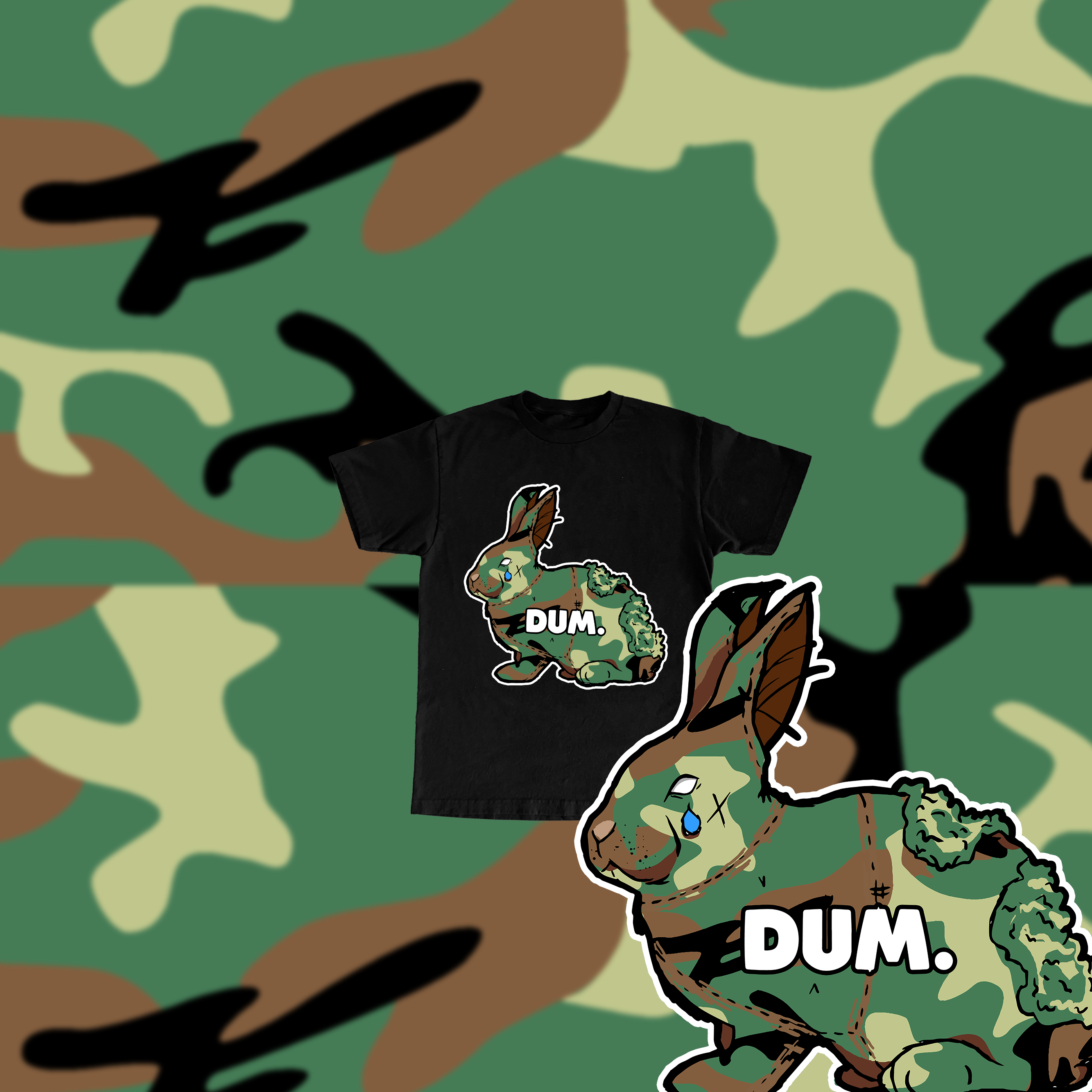 GREEN OG DUM CAMO KIDS TSHIRT