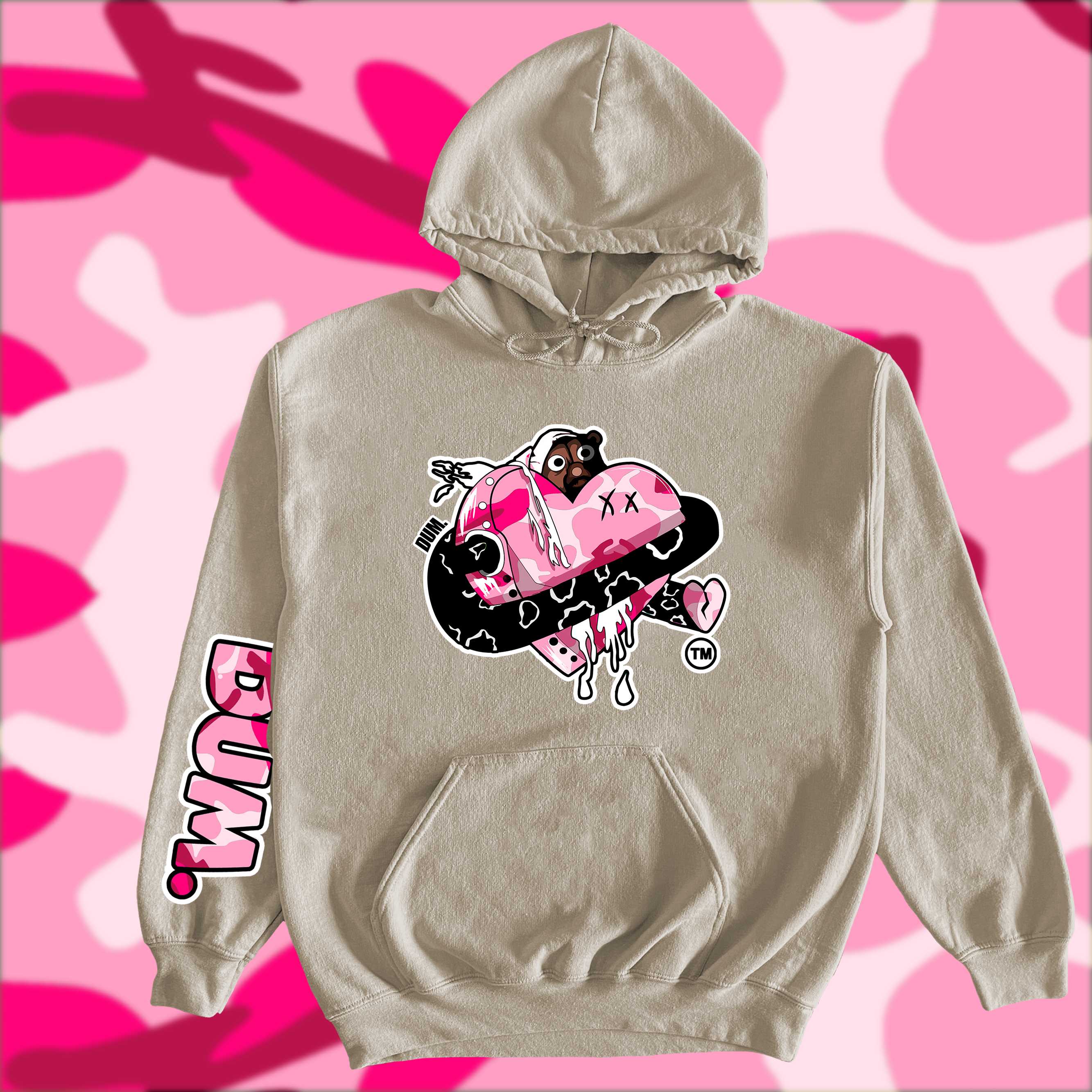 PINK DUMLOVE CAMO HOODIE