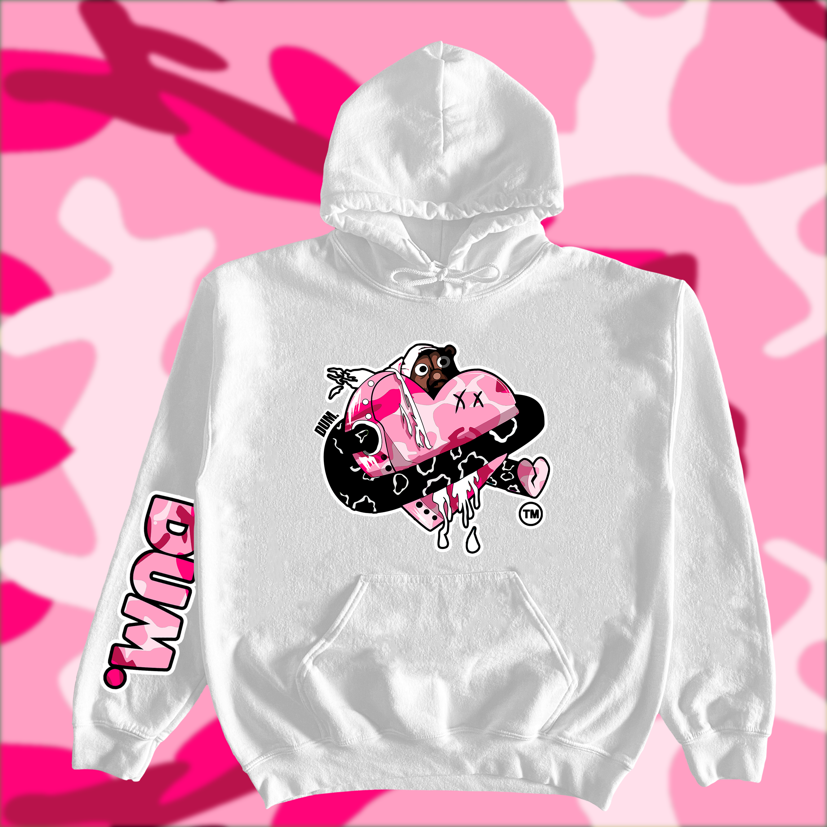 PINK DUMLOVE CAMO HOODIE