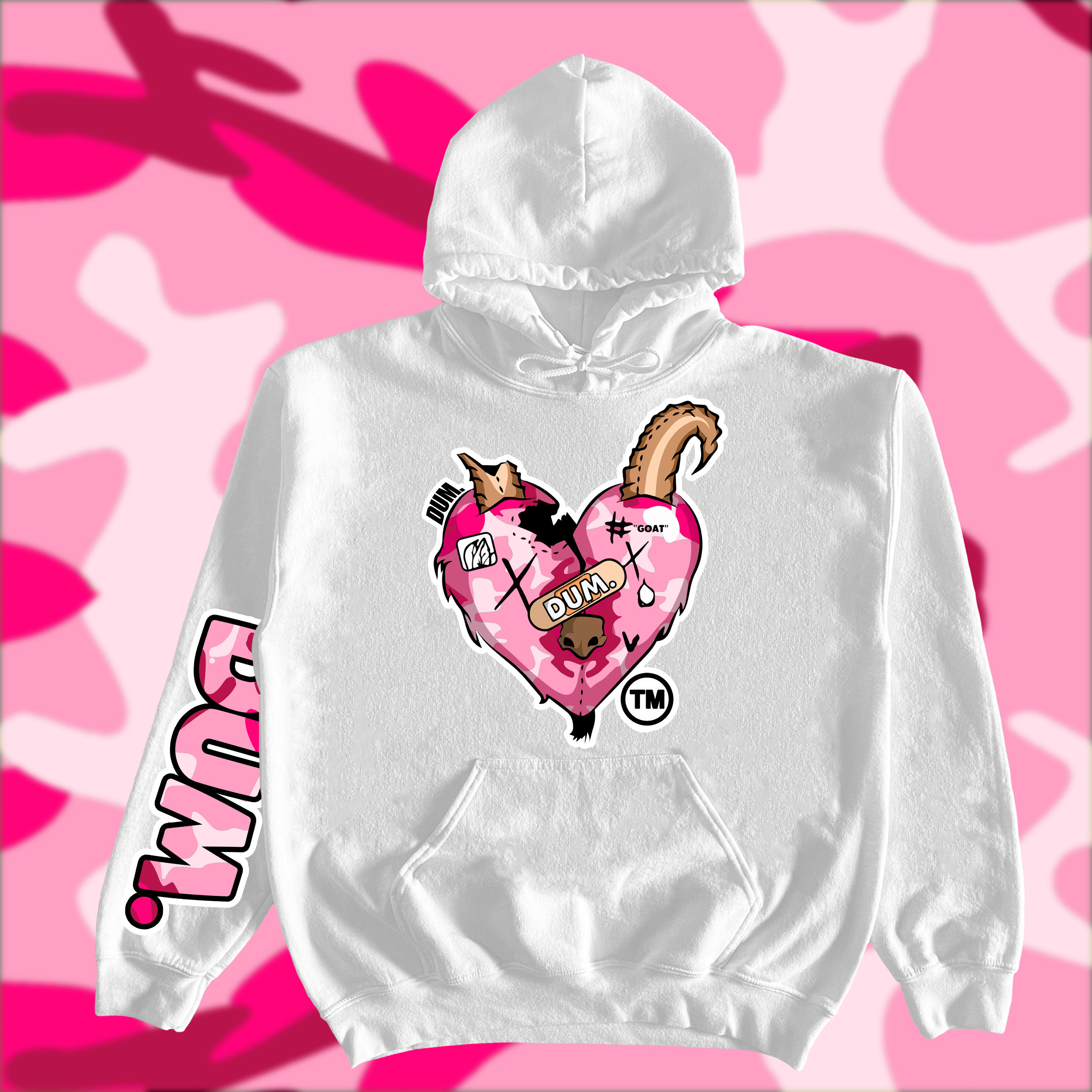 PINK GOAT CAMO HOODIE