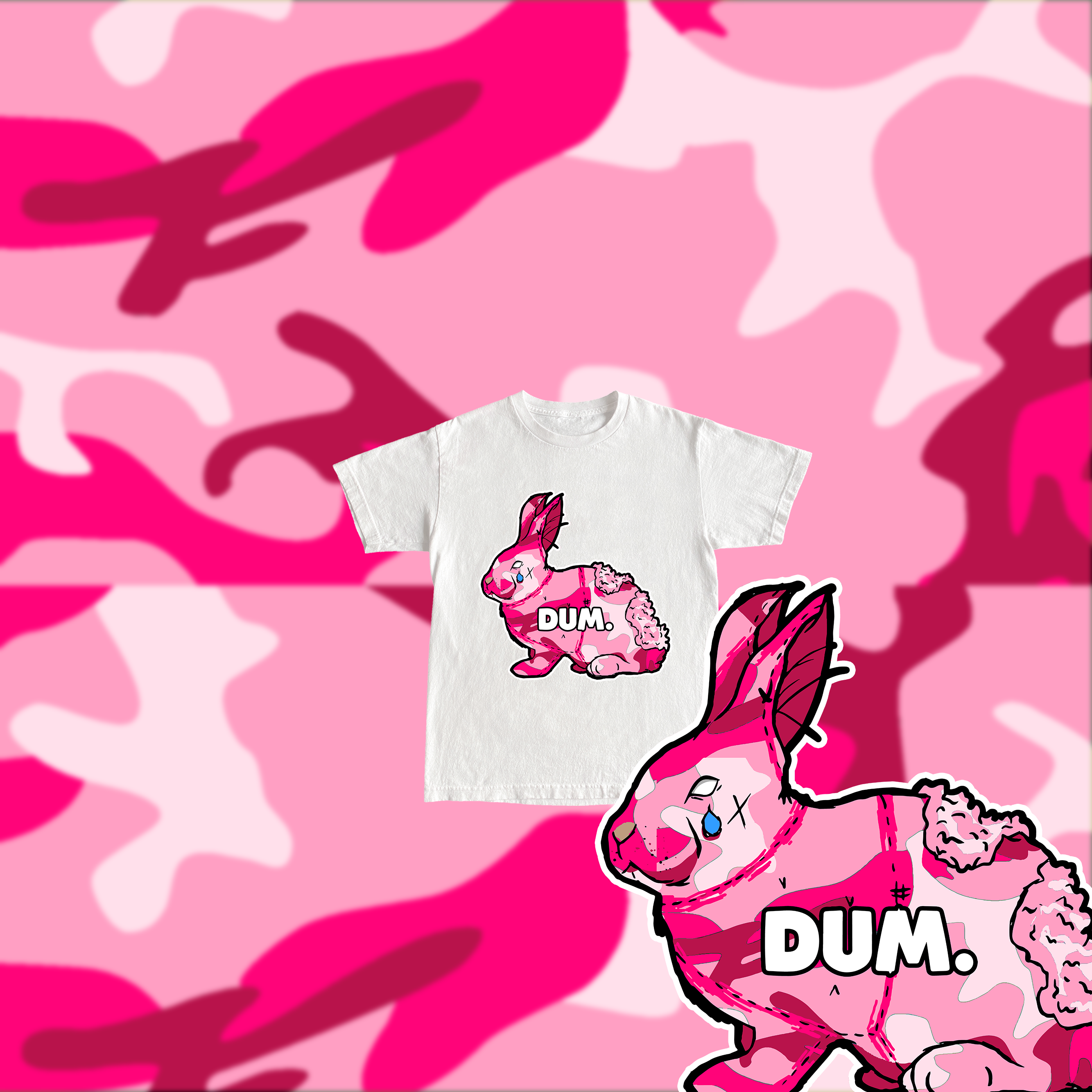 PINK OG DUM CAMO KIDS TSHIRT