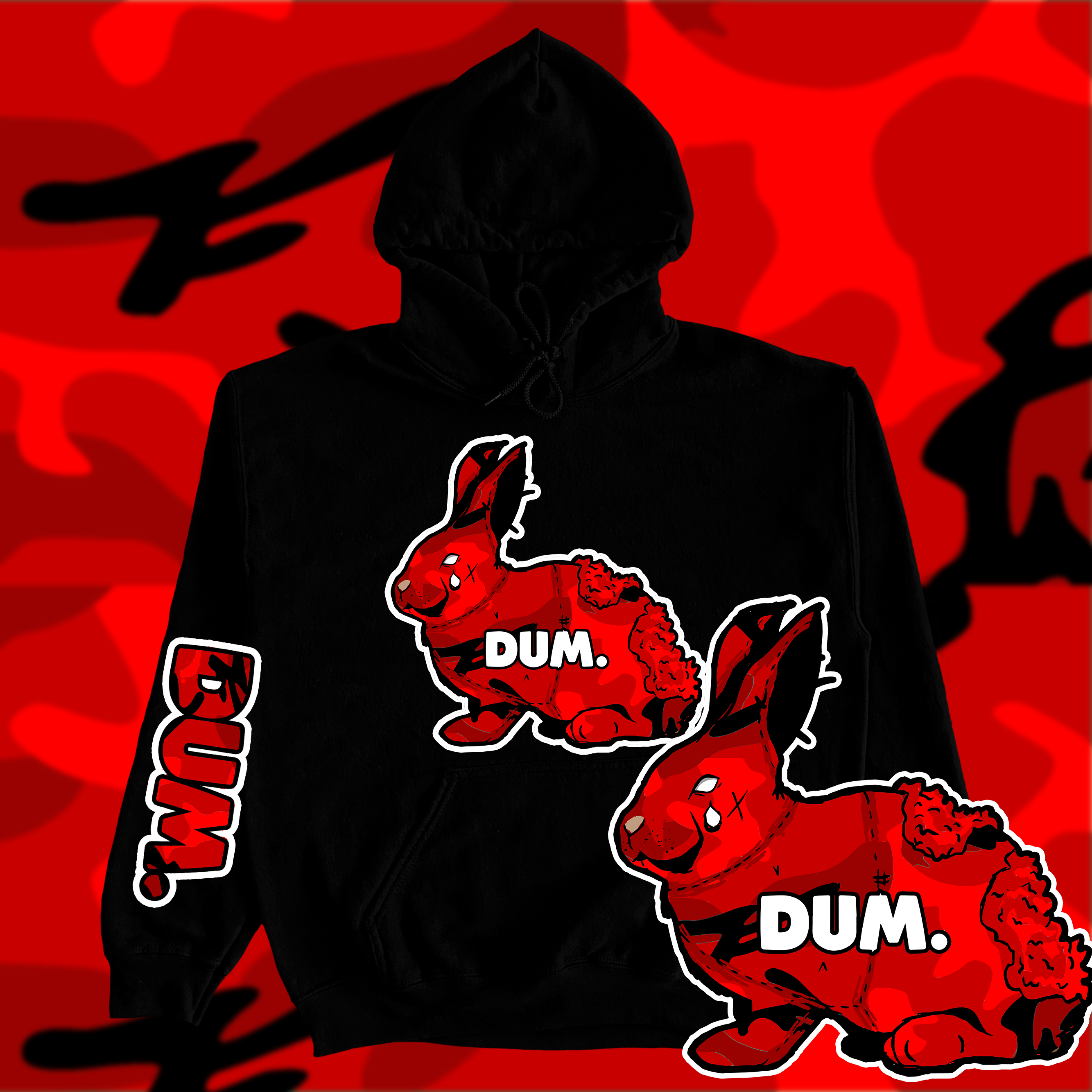 RED OG DUM CAMO HOODIE