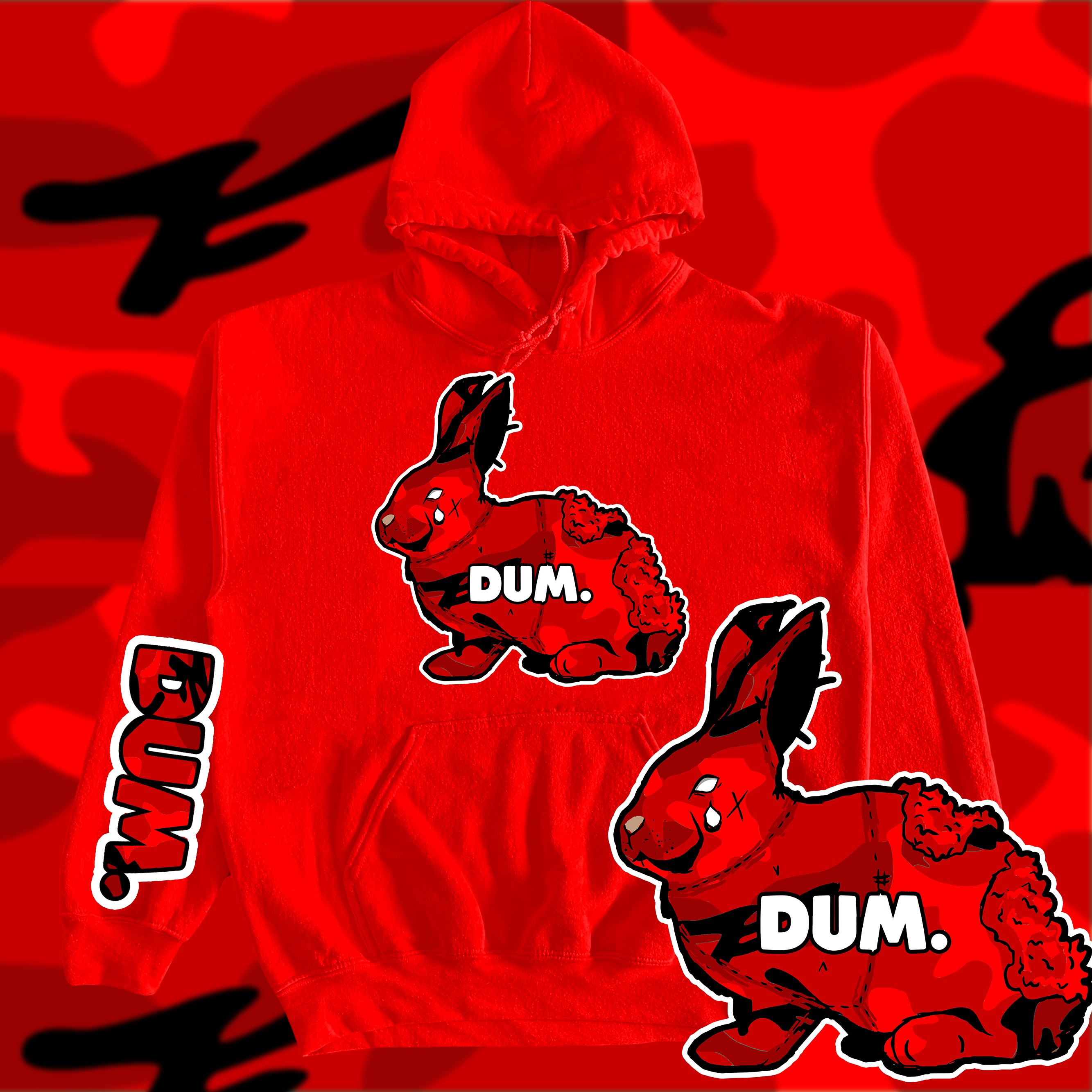 RED OG DUM CAMO HOODIE