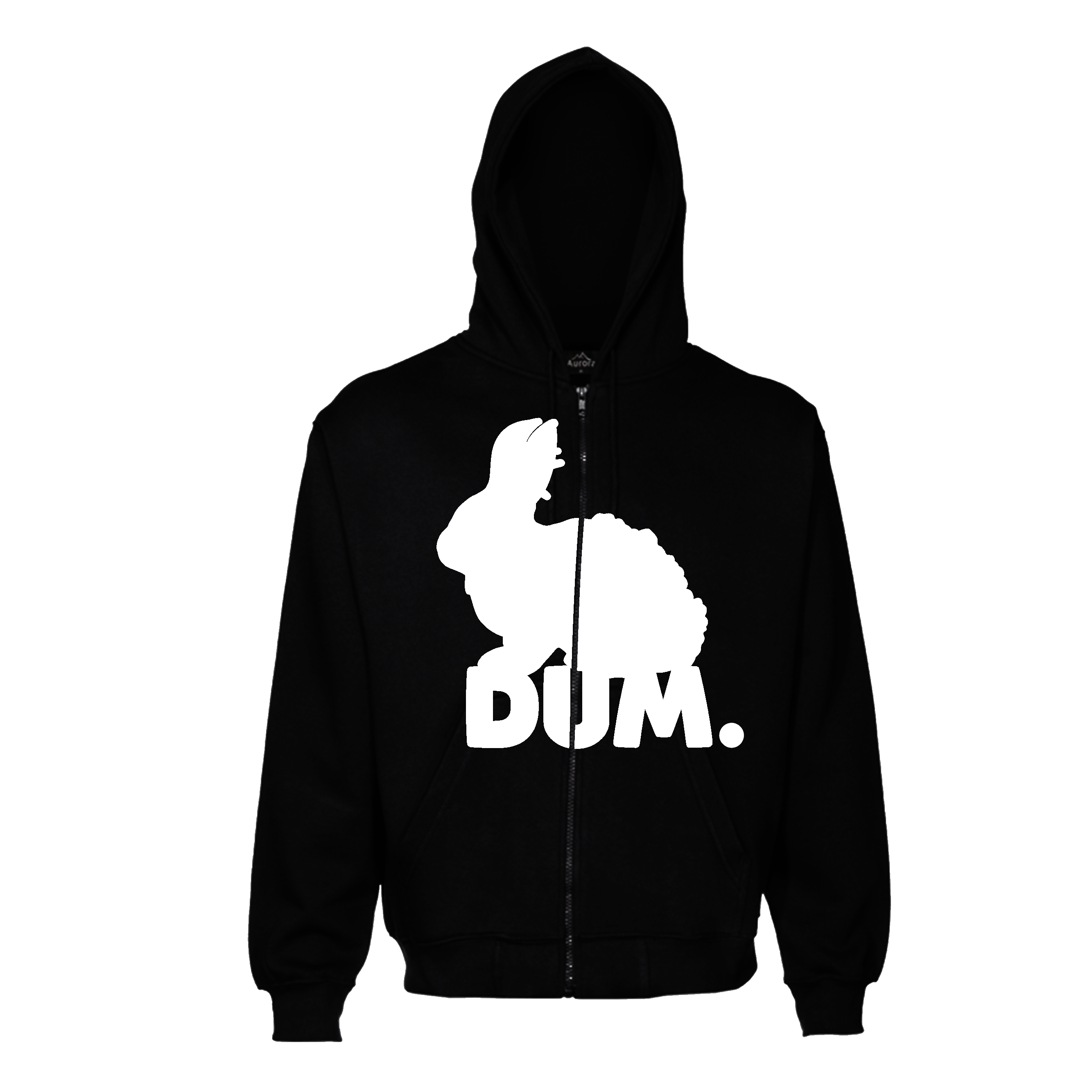 WHITE DUM ZIPUP HOODIE