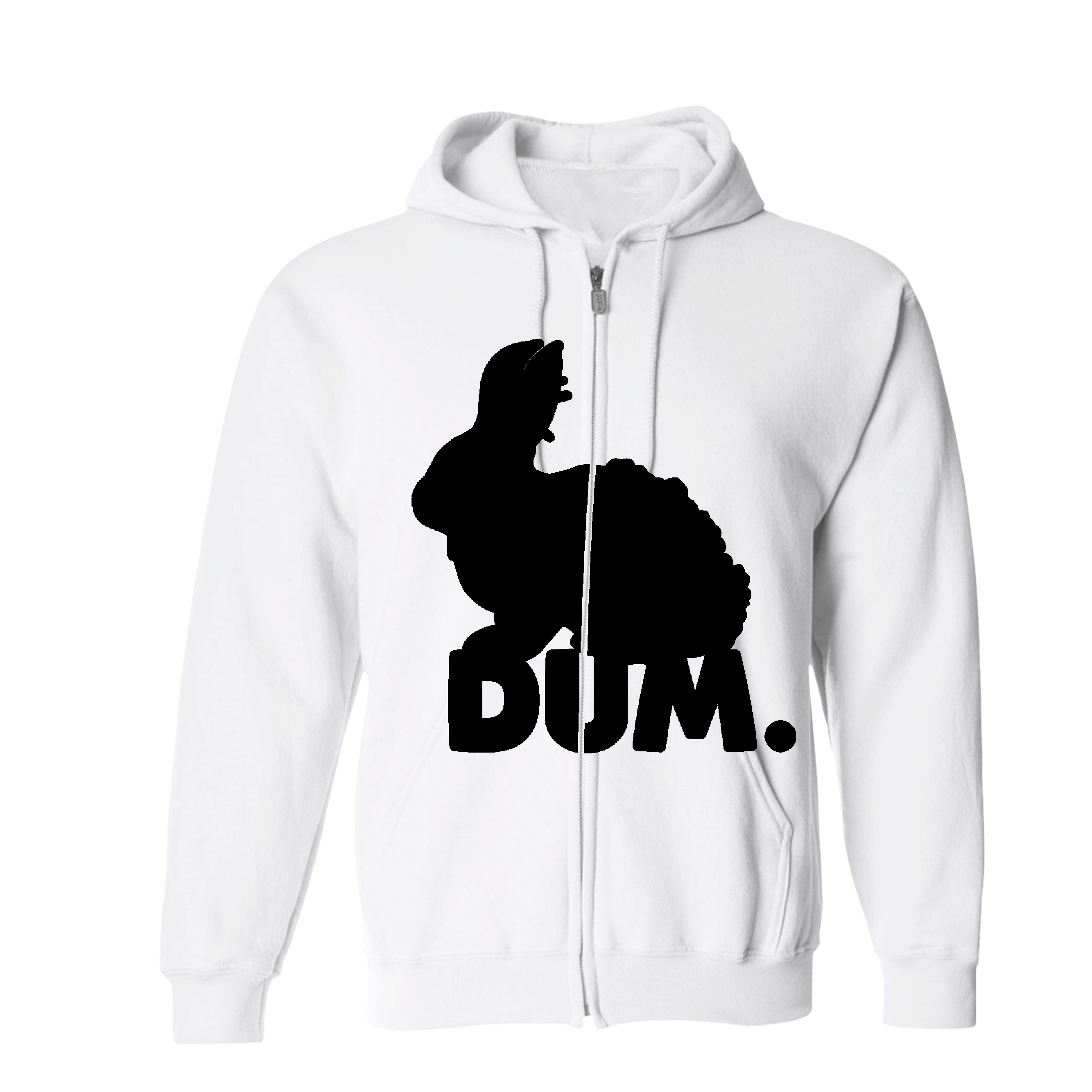 WHITE DUM ZIPUP HOODIE