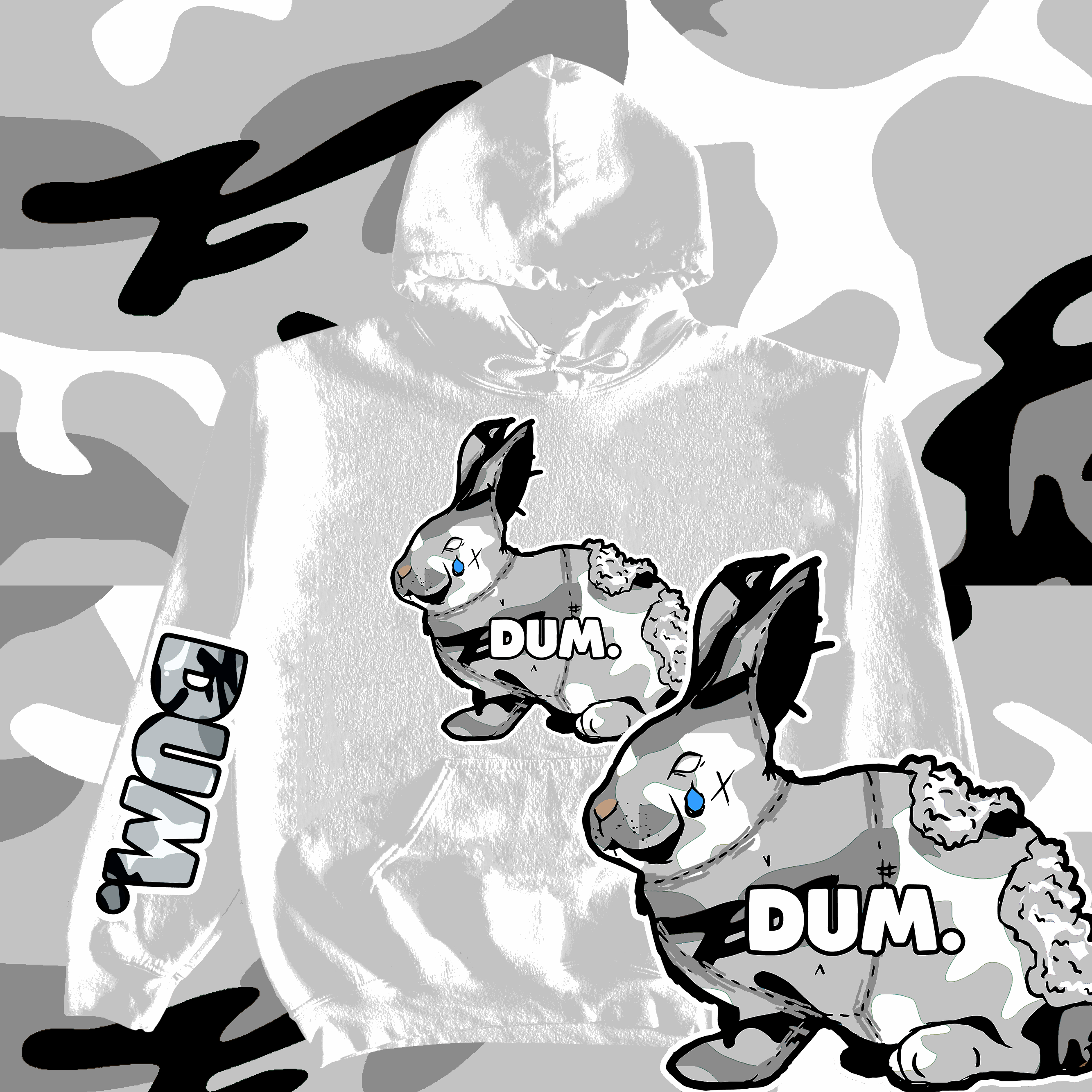 WHITE OG DUM CAMO HOODIE